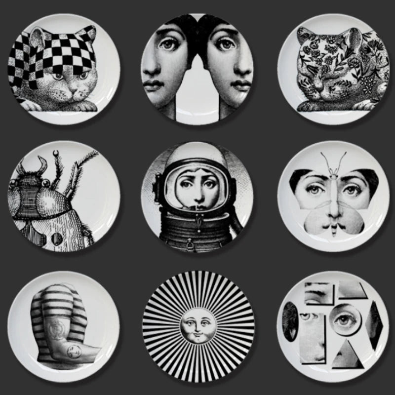 🎭 Artful Facial Decoration Ceramic Plate - European Style Display