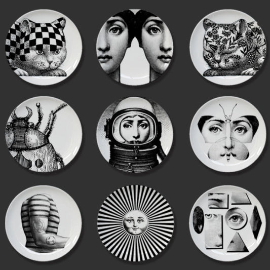 🎭 Artful Facial Decoration Ceramic Plate - European Style Display