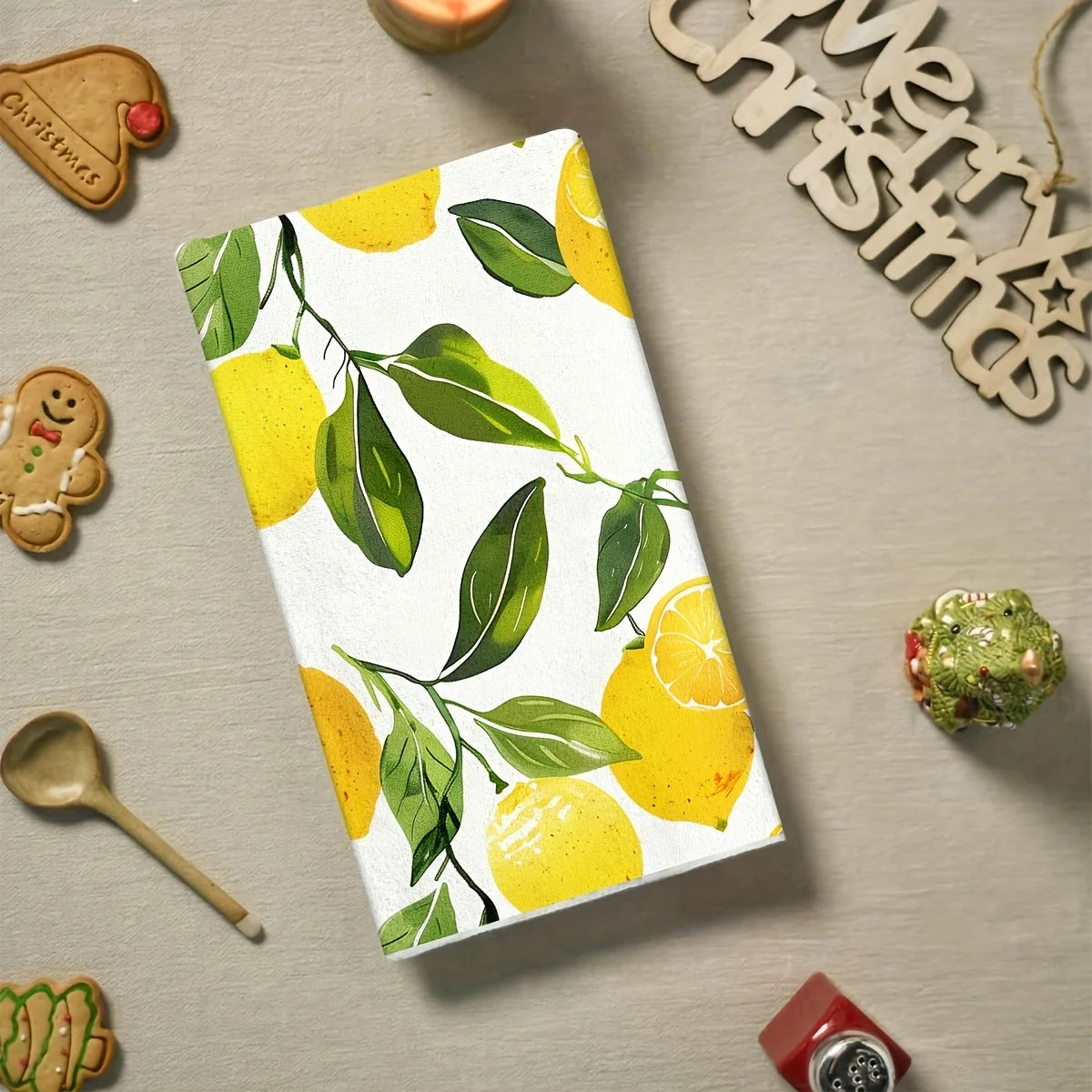 2 Pack Yellow Lemon Kitchen Towels – Super Absorbent Soft Polyester Tea & Dish Towels, Ideal for Cooking, Baking & Home Gift