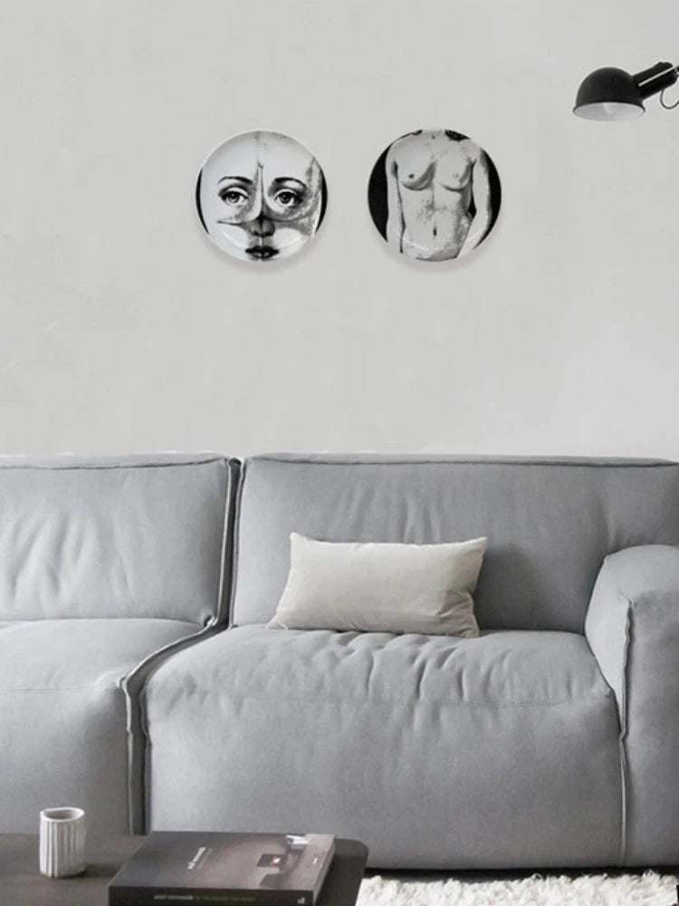 🎭 Artful Facial Decoration Ceramic Plate - European Style Display