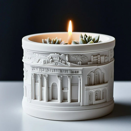 Greek Relief Silicone Mold – DIY Resin Succulent Planter & Candle Holder Mold