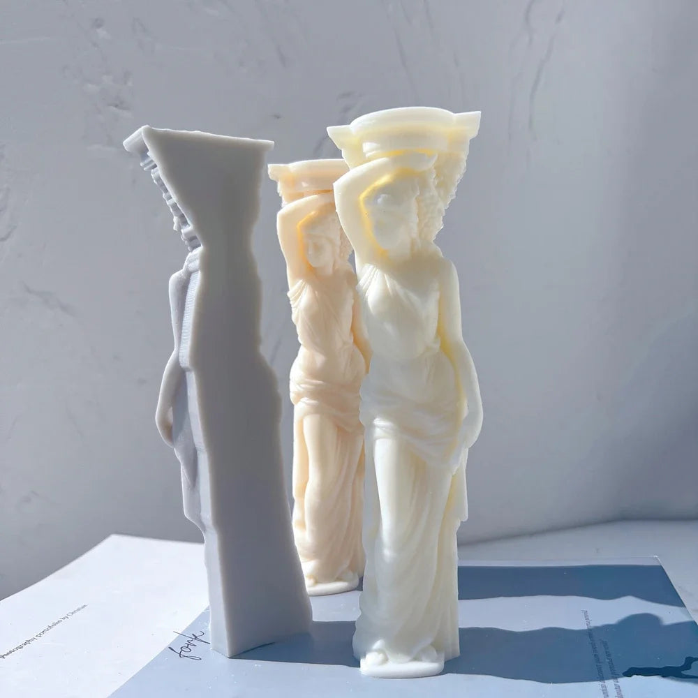 Greek Caryatid Bust Mold – Silicone Candle & Sculpture Making Tool