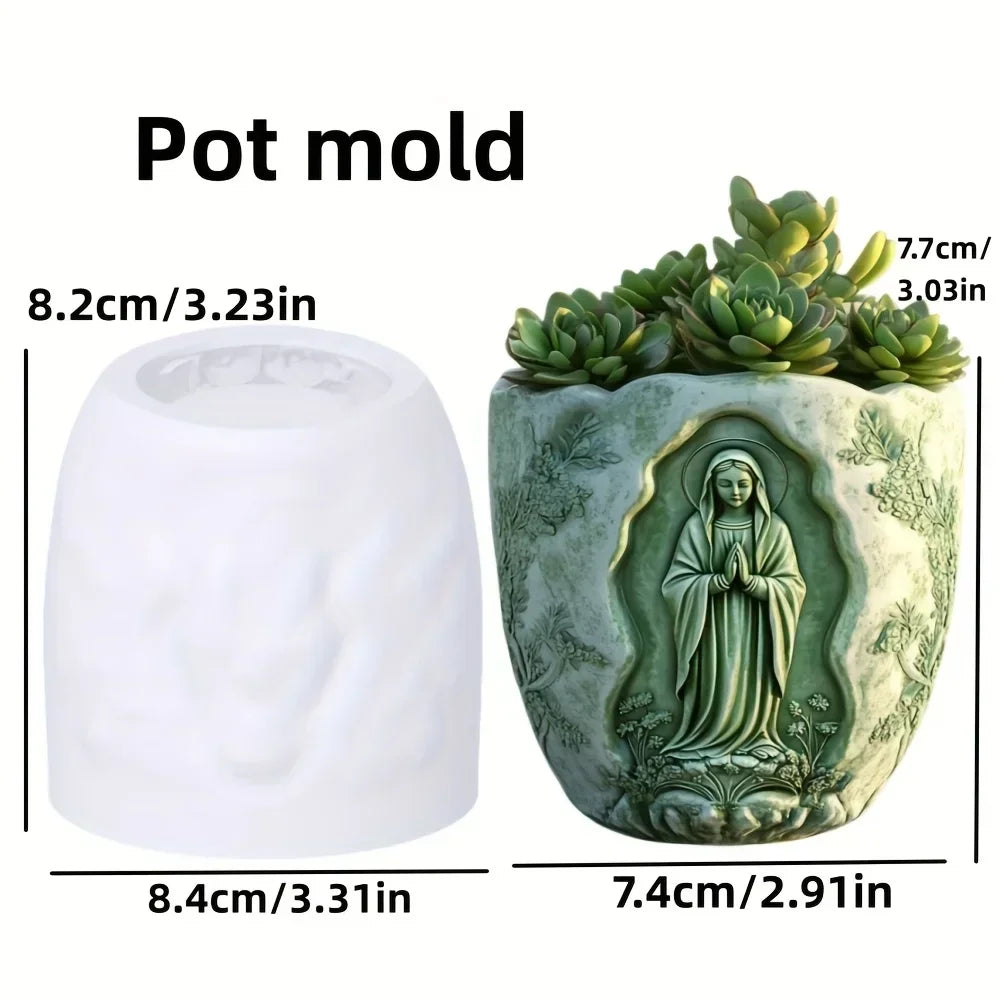 Greek Relief Silicone Mold – DIY Resin Succulent Planter & Candle Holder Mold