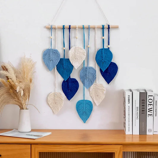 🍃 Handwoven Macramé Leaf Wall Hanging Ornament ✨