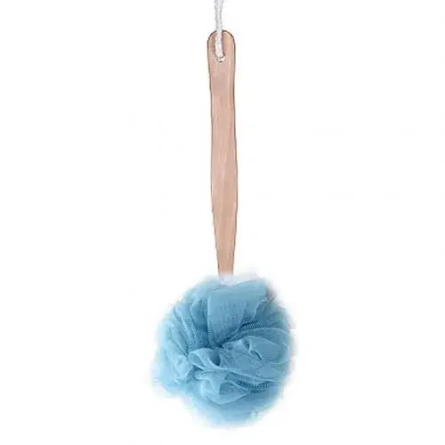 🛁 Wooden Handle Bath Brush – Soft Mesh Back Scrubber