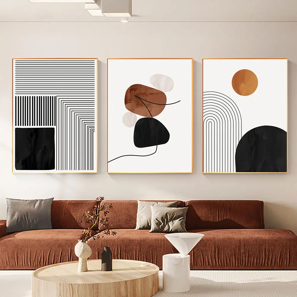 🖤 Black & White Line Art Canvas Prints – Abstract Geometric Wall Art Posters for Living Room & Bedroom Decor