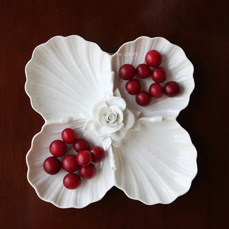 🌹 Exquisite Hand-Painted Rose Ceramic Dinner Set