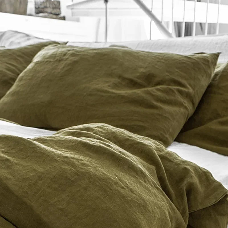 100% Linen Pillowcases – Washed Flax Pillow Shams with Envelope Closure, Soft Breathable Luxury Covers (No Insert)"