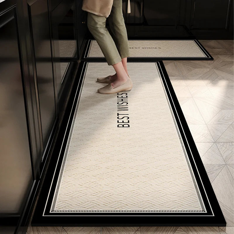 Kitchen Floor Rug – Anti-Slip, Oil-Proof, Water-Absorbing & Dirt-Resistant Waterproof Door Mat for Home