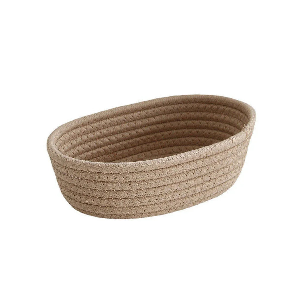 Cotton Rope Storage Basket – Woven Organizer for Toys, Laundry, Sundries, Baby Clothes, Desktop & Hamper