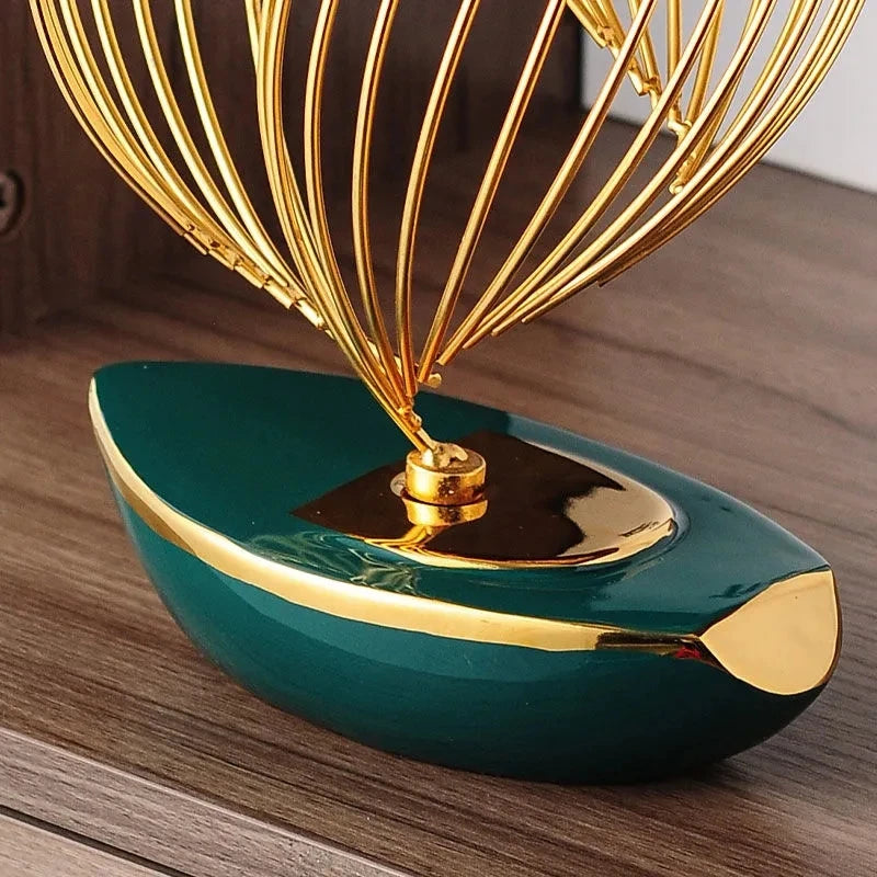 Contemporary Abstract Art Sculpture – Ceramic and Metal Decorative Piece for Interior Styling