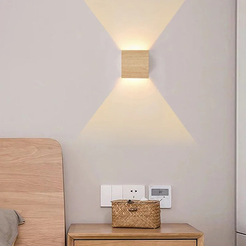 🪵 Artistic Wood Grain Wall LED Lamp (Up & Down Lighting) ✨