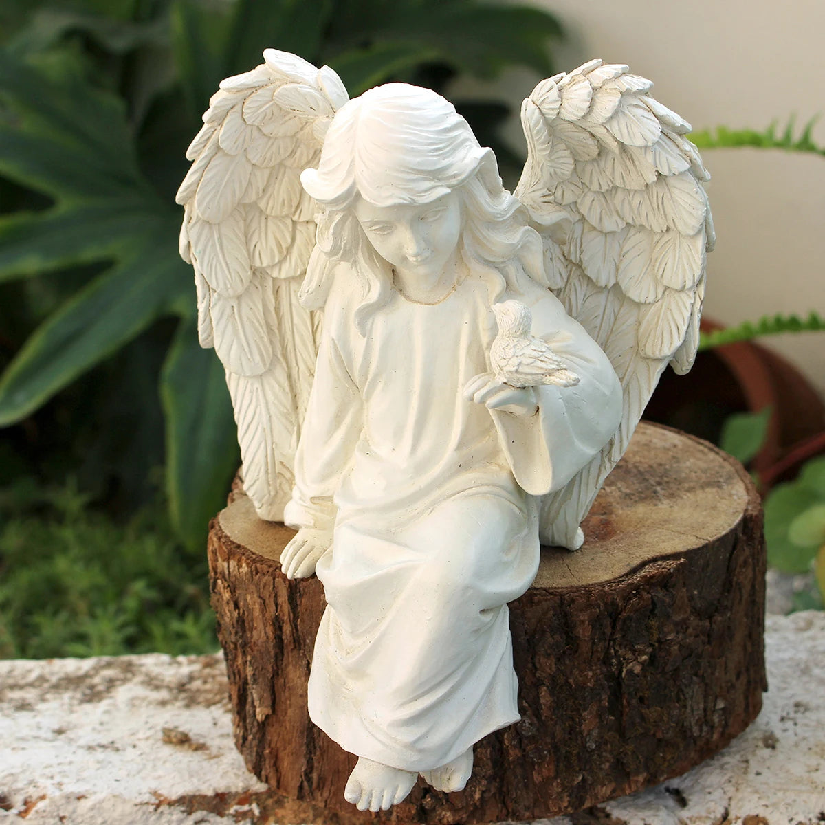 1PC Angel Girl Wing Ornament – Resin Craft Statue for Home & Garden