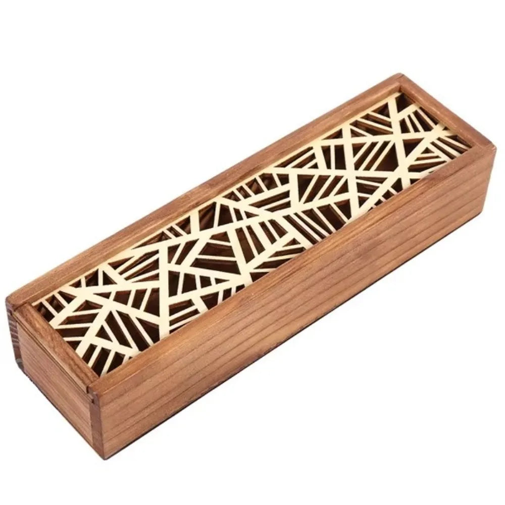 🏷️ Product Title:  Portable Wooden Pencil Box – Hollow Retro Multifunctional Stationery Case – Durable Desk Organizer & Storage Accessory