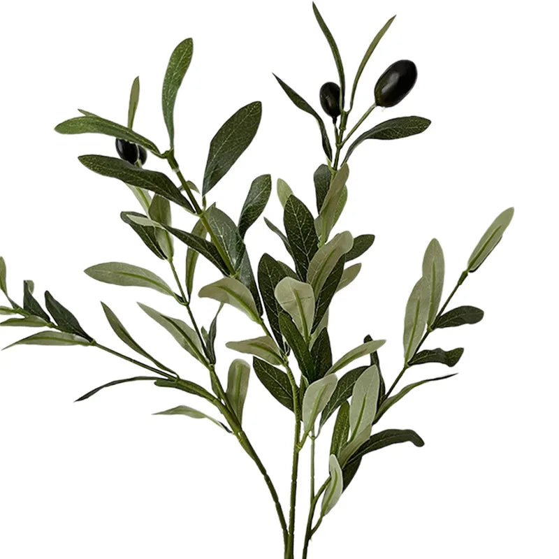 Artificial Olive Branches with Fruit – 4 Fork Greenery Stems