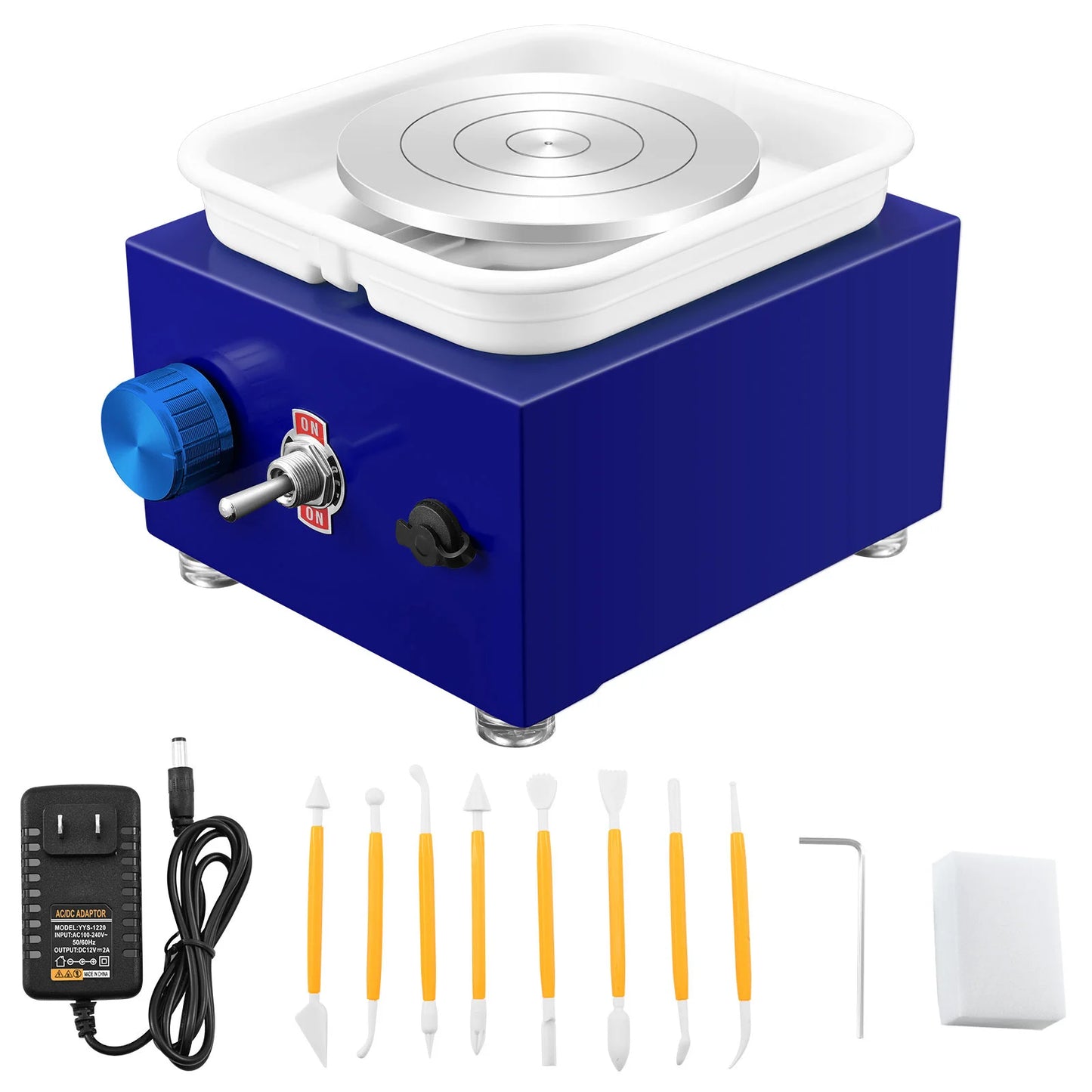 DIY Electric Pottery Wheel Set – Dual Turntables, Clay Tools & ABS Basin for Beginners