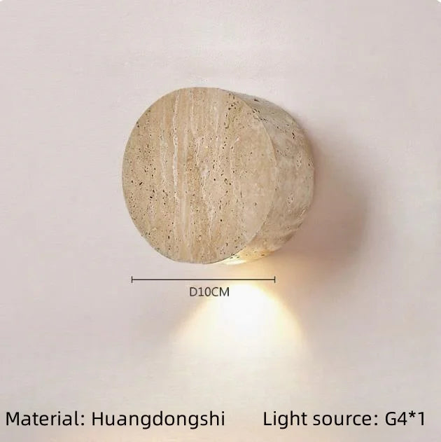 Natural Stone LED Wall Sconce – Semi-Circle Mood Light for Modern Home Interiors