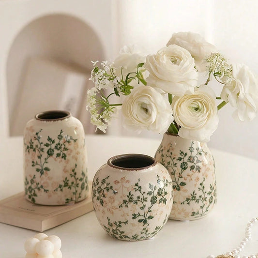 Ice Crackle Handmad🌊 Ice Crackle Ceramic Vase – Handmade Boho Charm 🖐️🏺e Ceramic Vase – Bohemian Art for Home Décor, Perfect for Fresh & Dry Flowers in Living Rooms & Offices