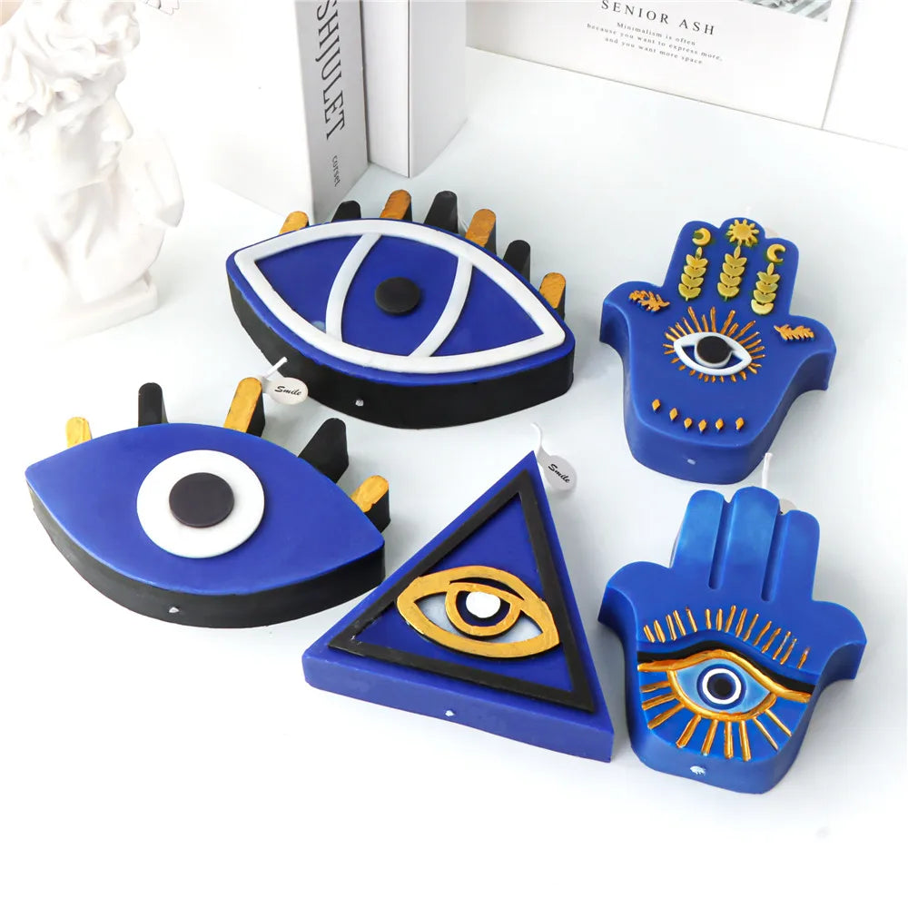 Greek Evil Eye Candle Mold – Spooky Silicone Mold for Resin, Plaster & Wax Creations