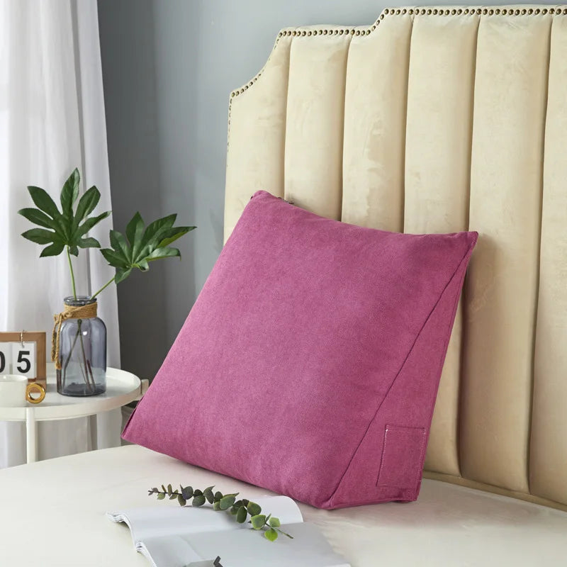 Triangular Reading Pillow with Removable Cover – Bed Rest Wedge Pillow for Back Support