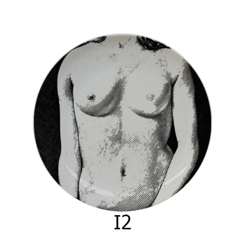 🎭 Artful Facial Decoration Ceramic Plate - European Style Display