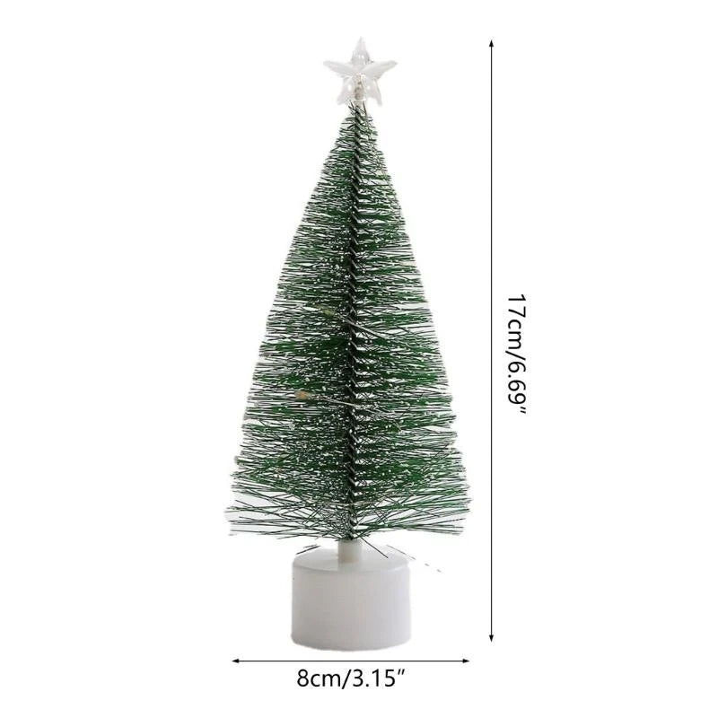 🎄✨ 17cm LED Mini Christmas Tree – Snowy White Cedar with Multicolor Lights | Small Tabletop Christmas Decor ✨🎄
