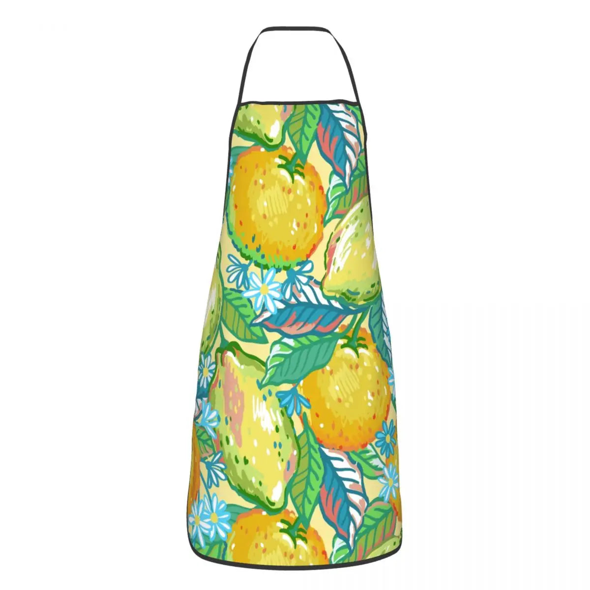 Custom Sicilian Tiles Summer Fruit Apron – Oranges & Lemons Bib for Women & Men, Unisex Kitchen Cooking Tablier
