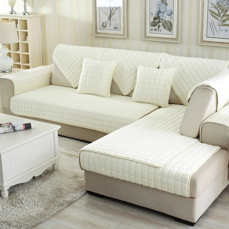 Striped Thick Warm Furry Sofa Cover – Anti-Slip Sofa Mat, Cozy Living Room Blanket or Towel
