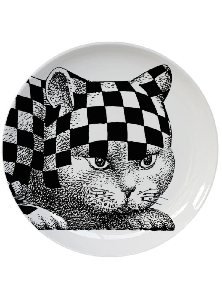 🎭 Artful Facial Decoration Ceramic Plate - European Style Display