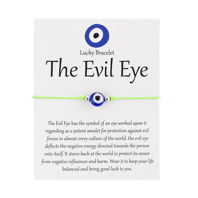Unisex Evil Eye Amulet Bracelet – Blue Wax Rope, Adjustable & Lucky Friendship Jewelry