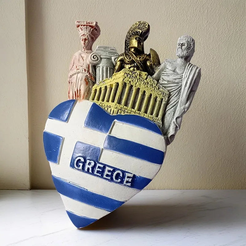 Greece Refrigerator Magnets – 3D Resin Souvenirs with Landmarks