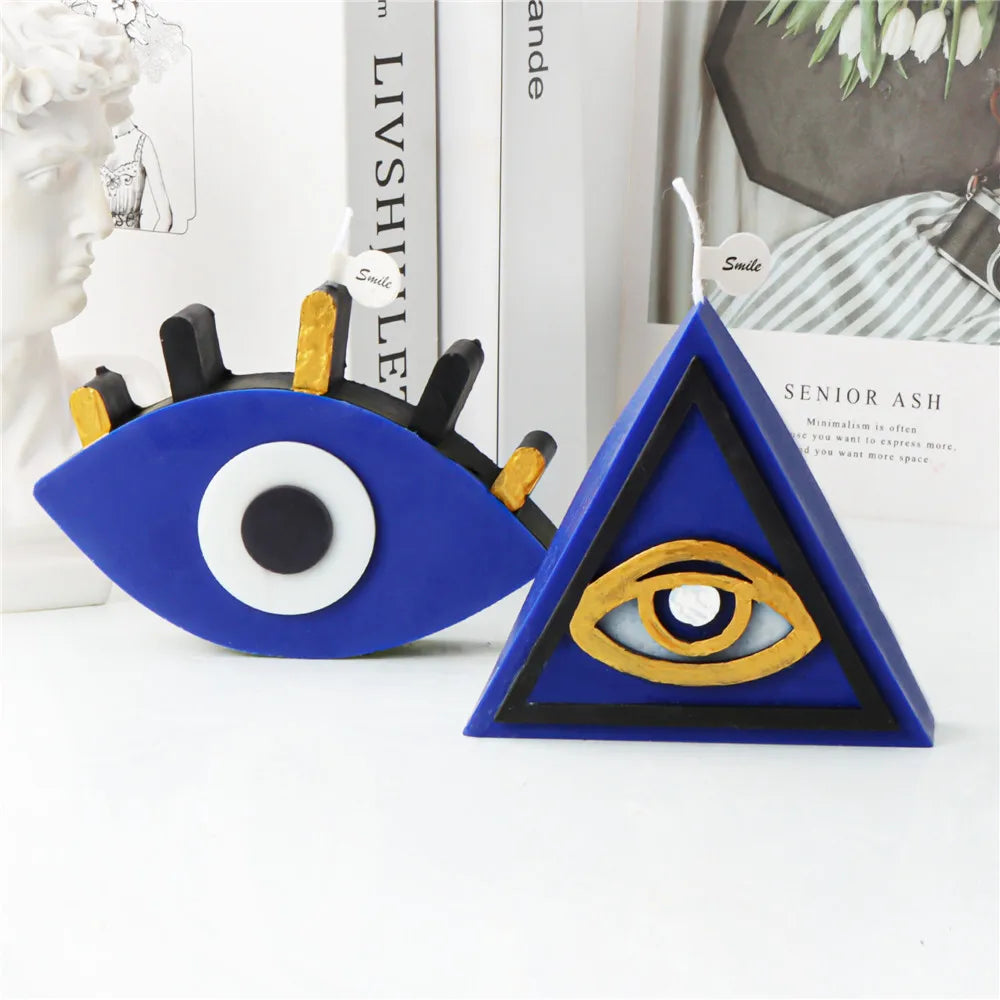 Greek Evil Eye Candle Mold – Spooky Silicone Mold for Resin, Plaster & Wax Creations