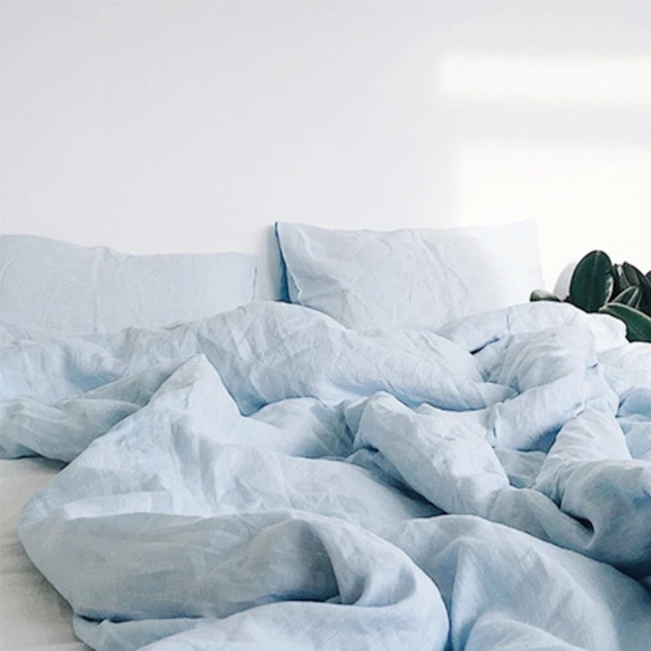 100% Linen Stone-Washed Duvet Cover & Pillowcase