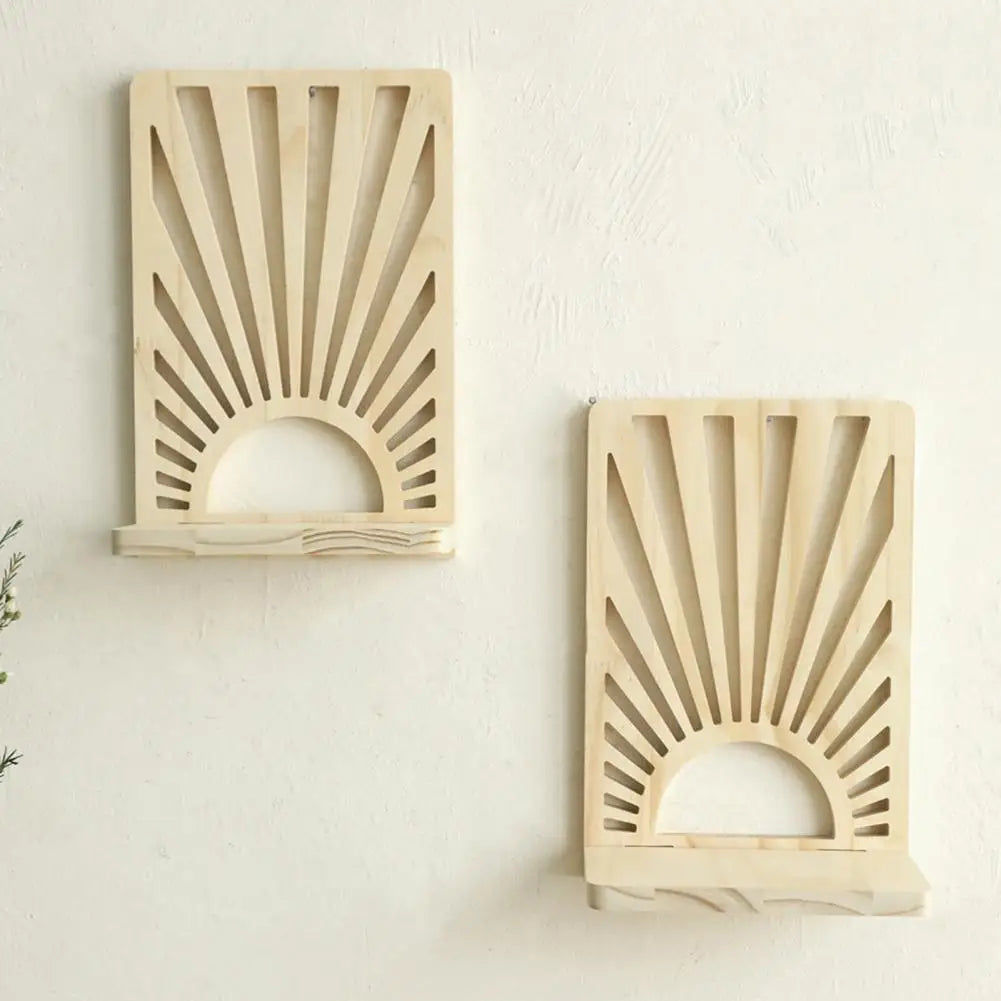 Rustic Wall Shelf – Solid Wood Floating Display for Plants, Pictures & Home Décor