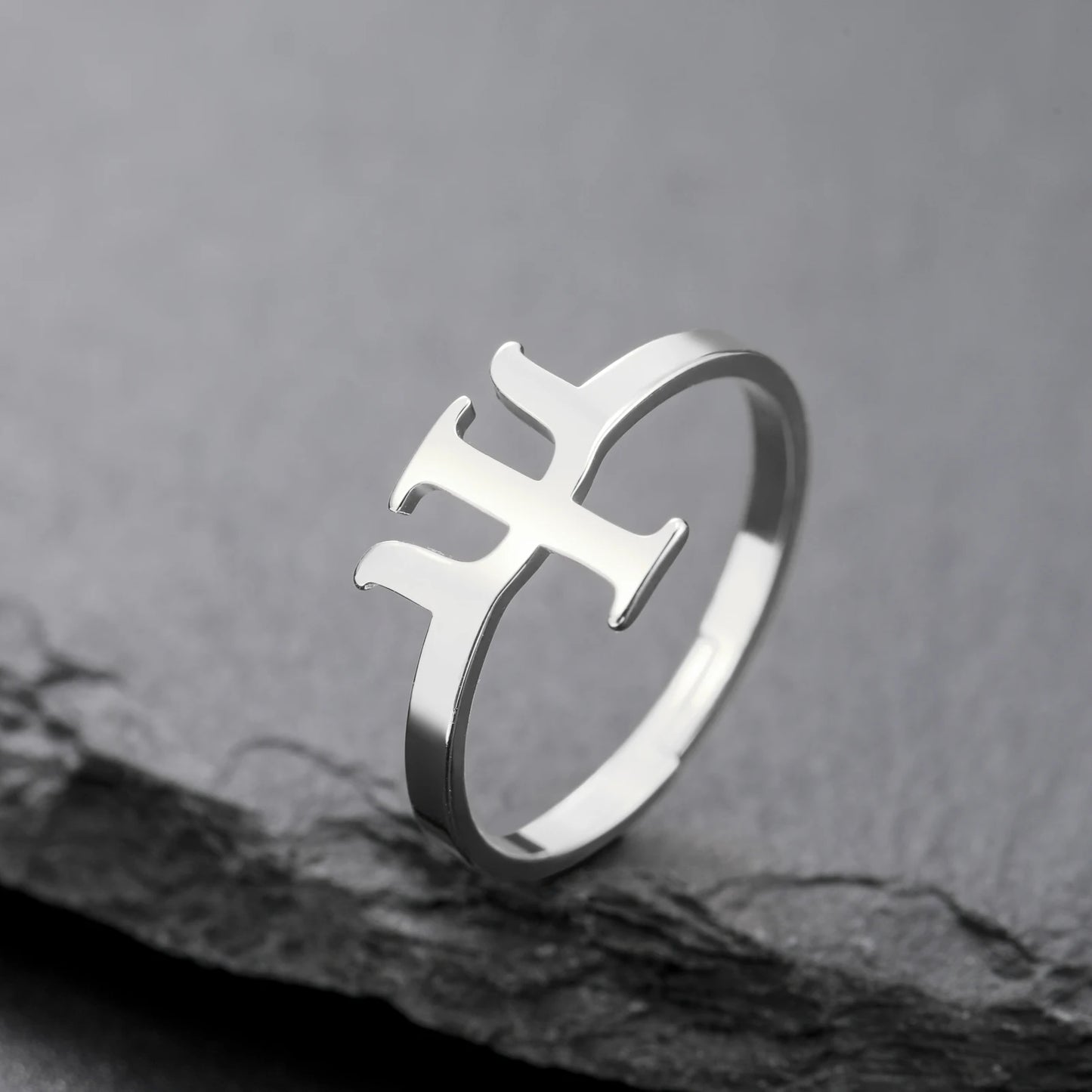Greek PSI Ring Ψ Stainless Steel – Psychology Symbol Jewelry for Women & Men – Lucktune Amulet Gift