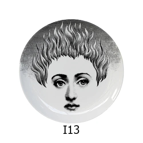 🎭 Artful Facial Decoration Ceramic Plate - European Style Display
