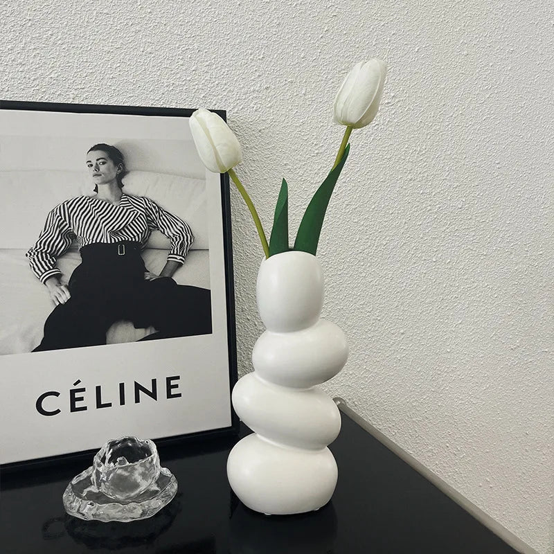 Geometric Pebble Vase Mold for Resin & Cement