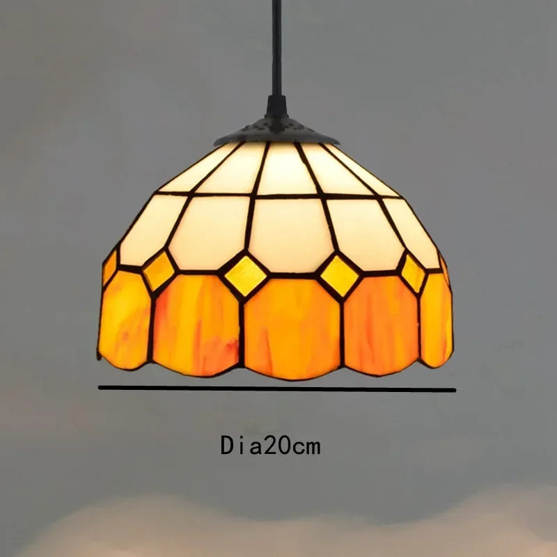 🍷 European-Style Vintage Tiffany Glass Chandelier ✨ | Creative Country-Style Glass Lantern for Bar, Restaurant & Home Decor 🏡