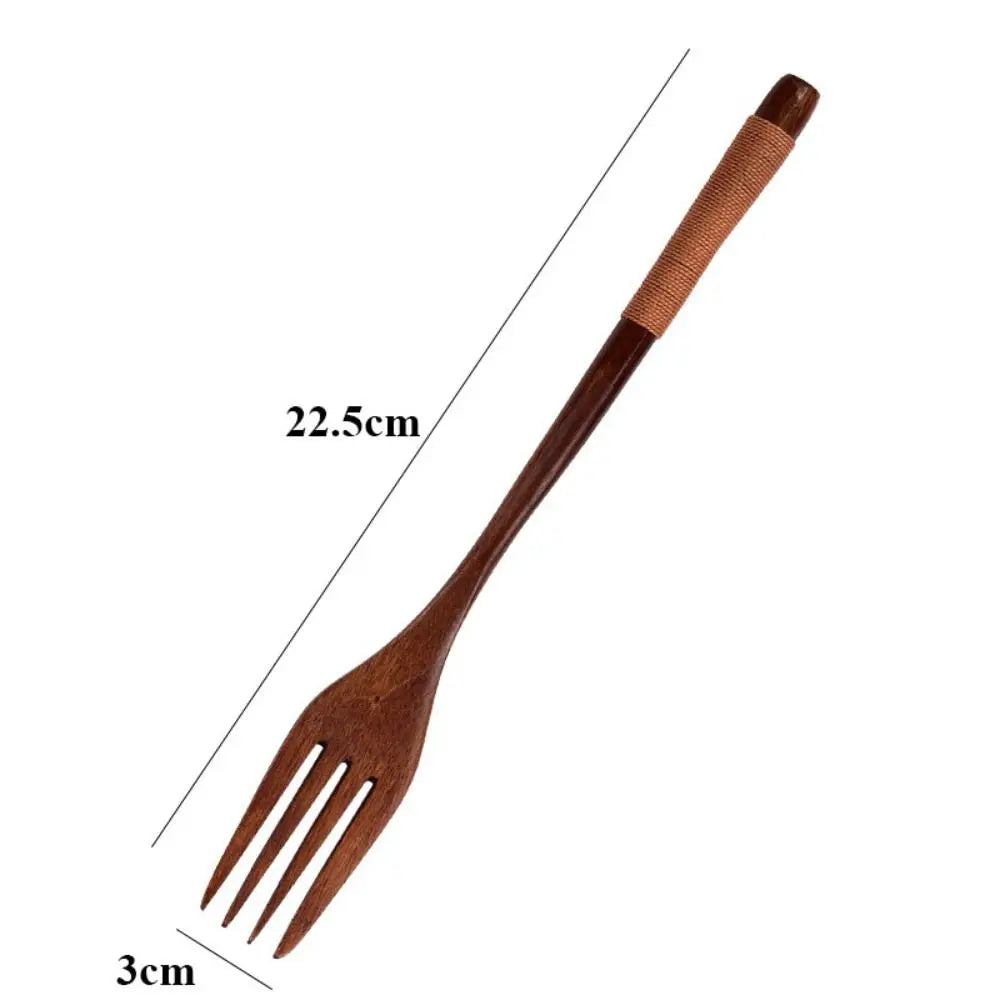 Eco-Friendly Wooden Spoon and Fork – Dinnerware & Kitchen Utensils for Rice, Soup, and Cereal