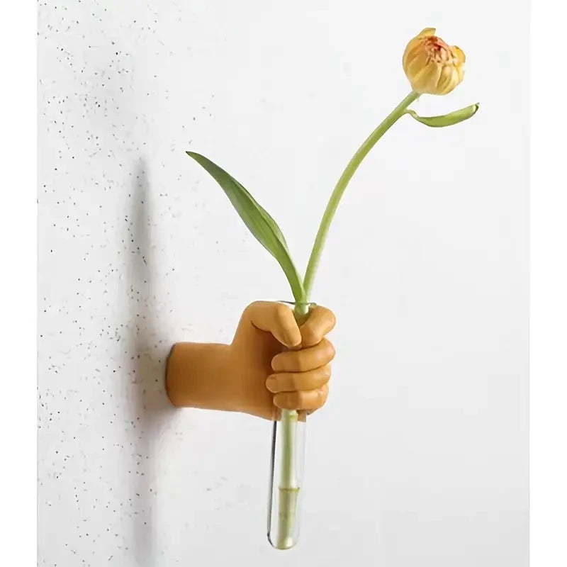 Handmade Resin Wall Vase – Geometric Art Decor for Flowers