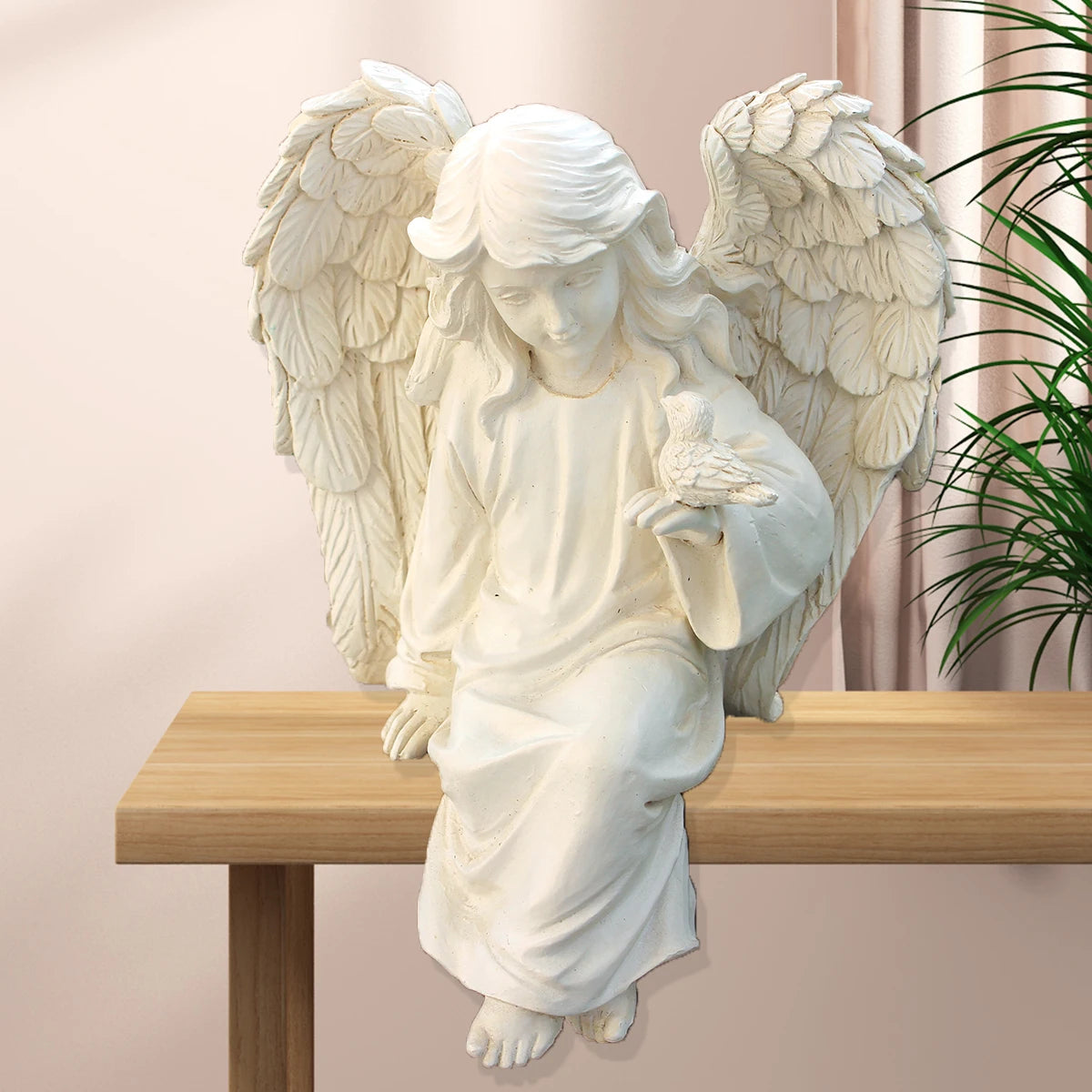 1PC Angel Girl Wing Ornament – Resin Craft Statue for Home & Garden