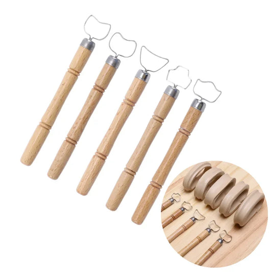 DIY Pottery Handle Tools – 5-Piece Clay Sculpting & Forming Set for Ceramics