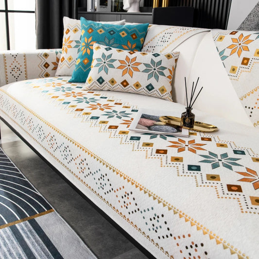 🛋️ Modern Geometric Sofa Mats – Anti-Slip, Machine Washable, Perfect for Spring & Summer
