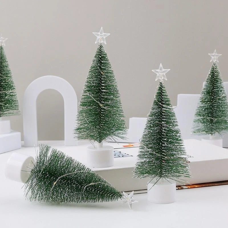 🎄✨ 17cm LED Mini Christmas Tree – Snowy White Cedar with Multicolor Lights | Small Tabletop Christmas Decor ✨🎄