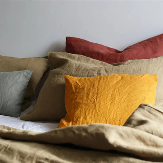 100% Linen Pillowcases – Washed Flax Pillow Shams with Envelope Closure, Soft Breathable Luxury Covers (No Insert)"