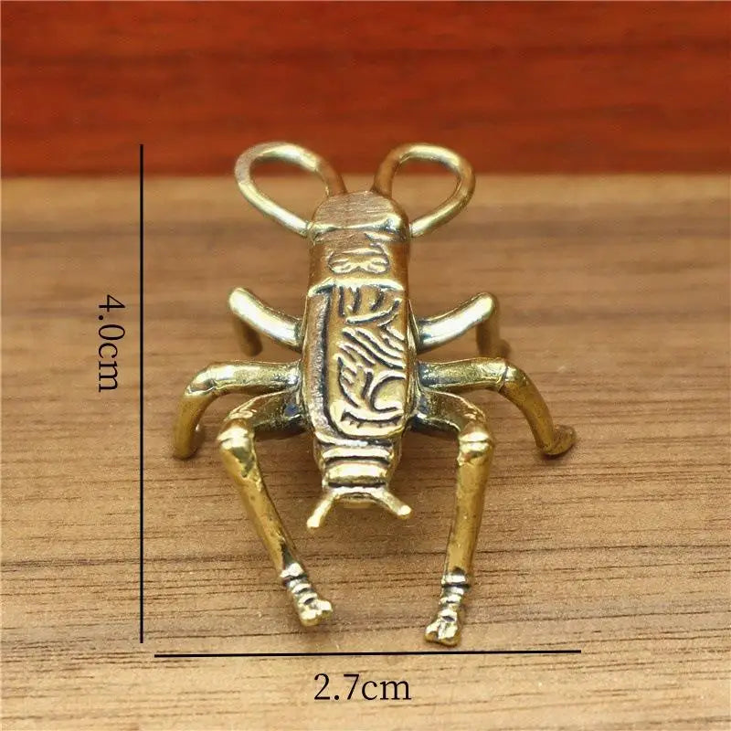 Antique Copper Insect Figurines – Mantis, Dragonfly, Bee & Cricket Miniature Statues for Collection