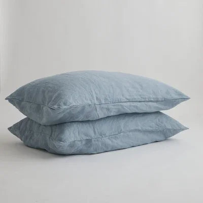 100% Linen Pillowcases – Washed Flax Pillow Shams with Envelope Closure, Soft Breathable Luxury Covers (No Insert)"