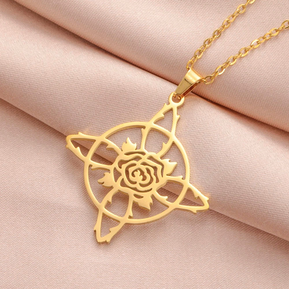🛡️ Ancient Greek Mythology Witch Knot Necklace – Stainless Steel Protection Amulet for Women | Wiccan & Spiritual Jewelry