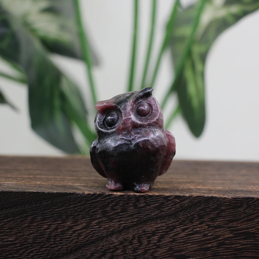 Hand Carved Gemstone Owl Statue – Mini Crystal Quartz Figurine, Healing Animal Ornament for Home & Office Décor Gifts"