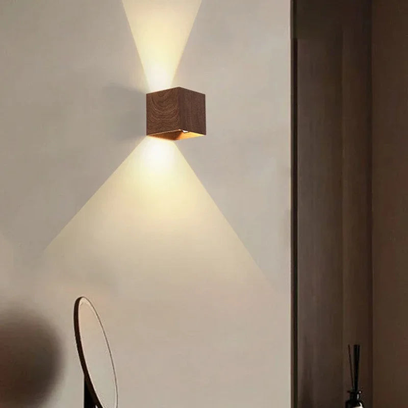 🪵 Artistic Wood Grain Wall LED Lamp (Up & Down Lighting) ✨